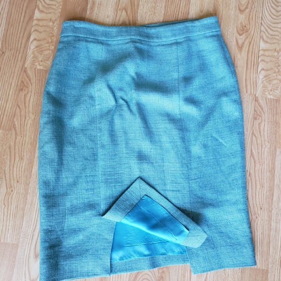 NWOT Valentino Red Two Piece Suit Jacket Skirt blue tweed size 8 Linen blend - Picture 7 of 11